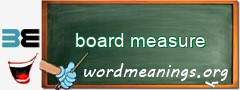 WordMeaning blackboard for board measure